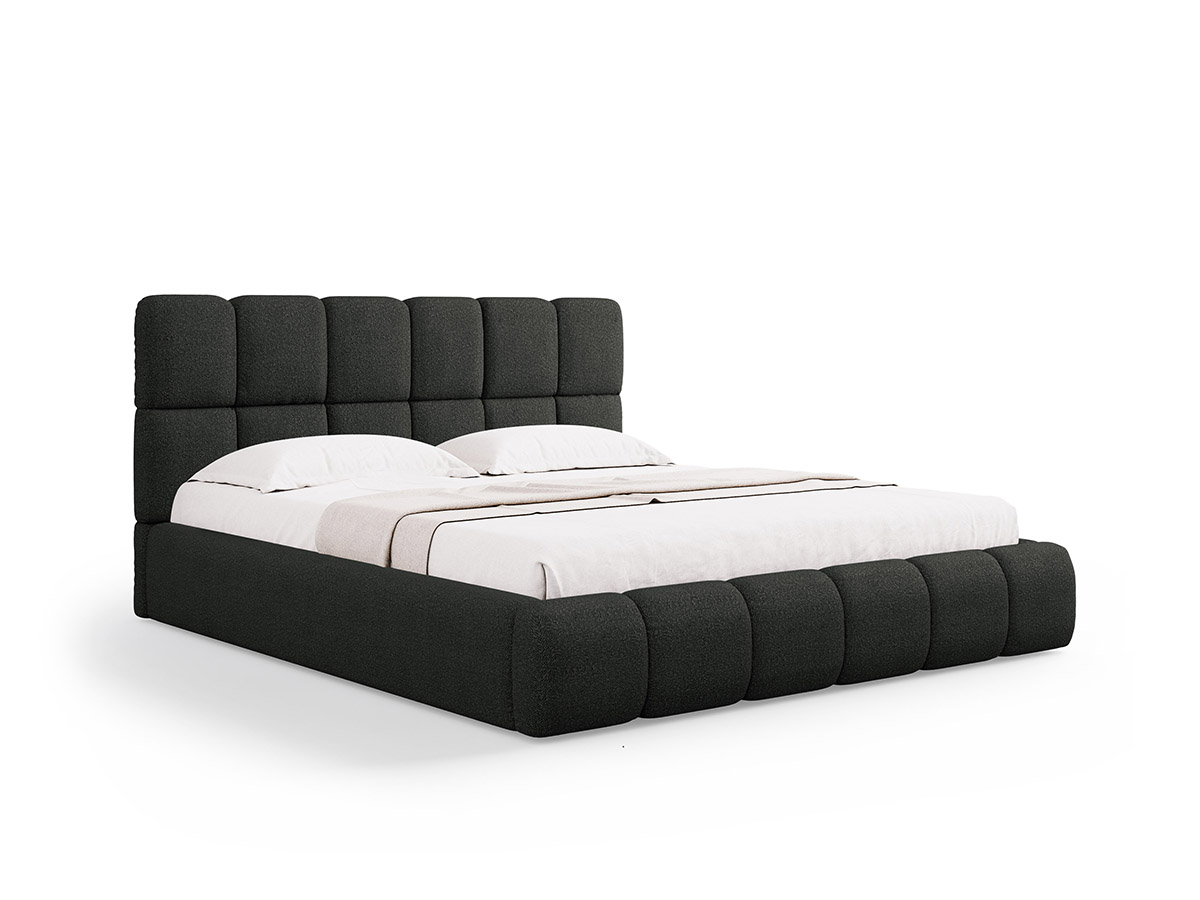 Micadoni Bellis moderná posteľ - Čierna, Bouclé, 200 cm