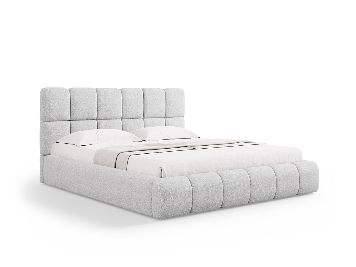 Micadoni Bellis moderná posteľ - Svetlosivá, Bouclé, 200 cm