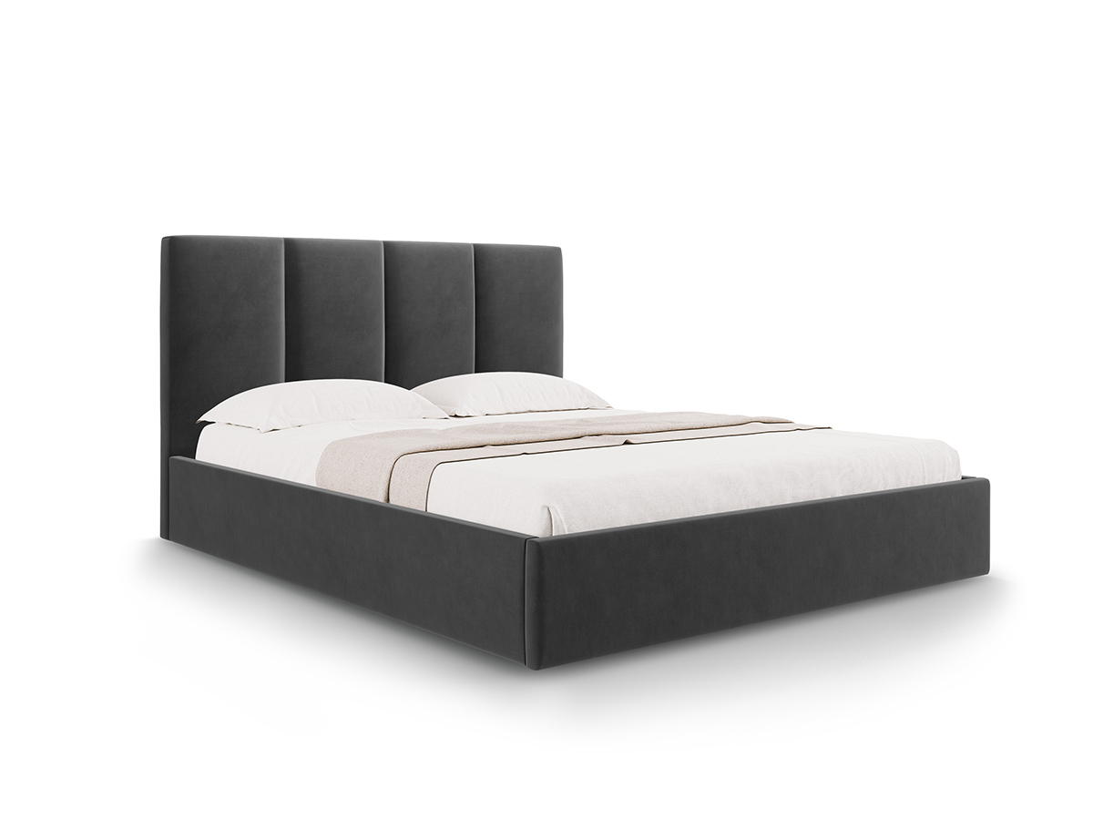 Micadoni Pyla čalúnená posteľ - Tmavosivá, 140 cm