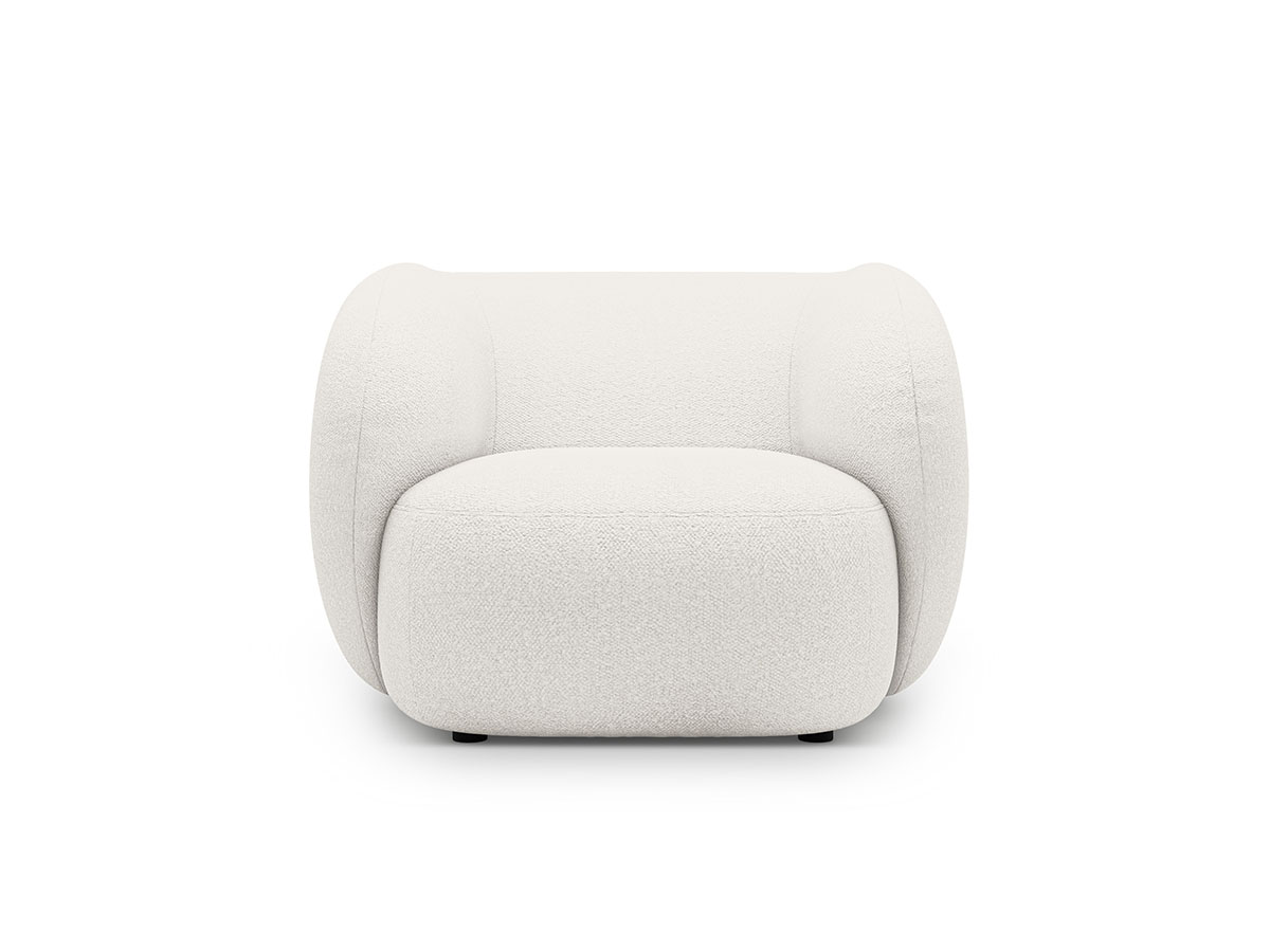 Micadoni Kate zaoblené kreslo - Biela, Bouclé