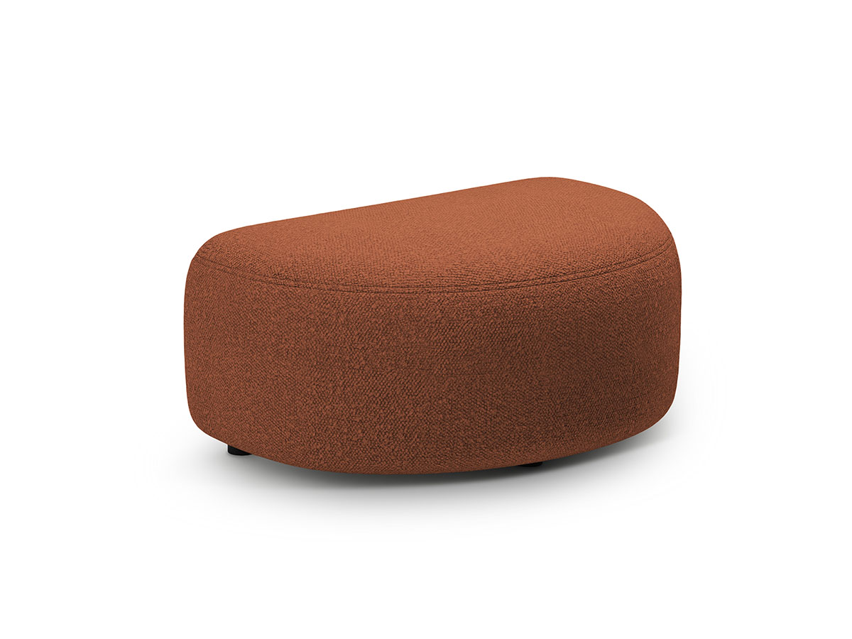 Micadoni Kate zaoblený ottoman - Tehlová, Bouclé