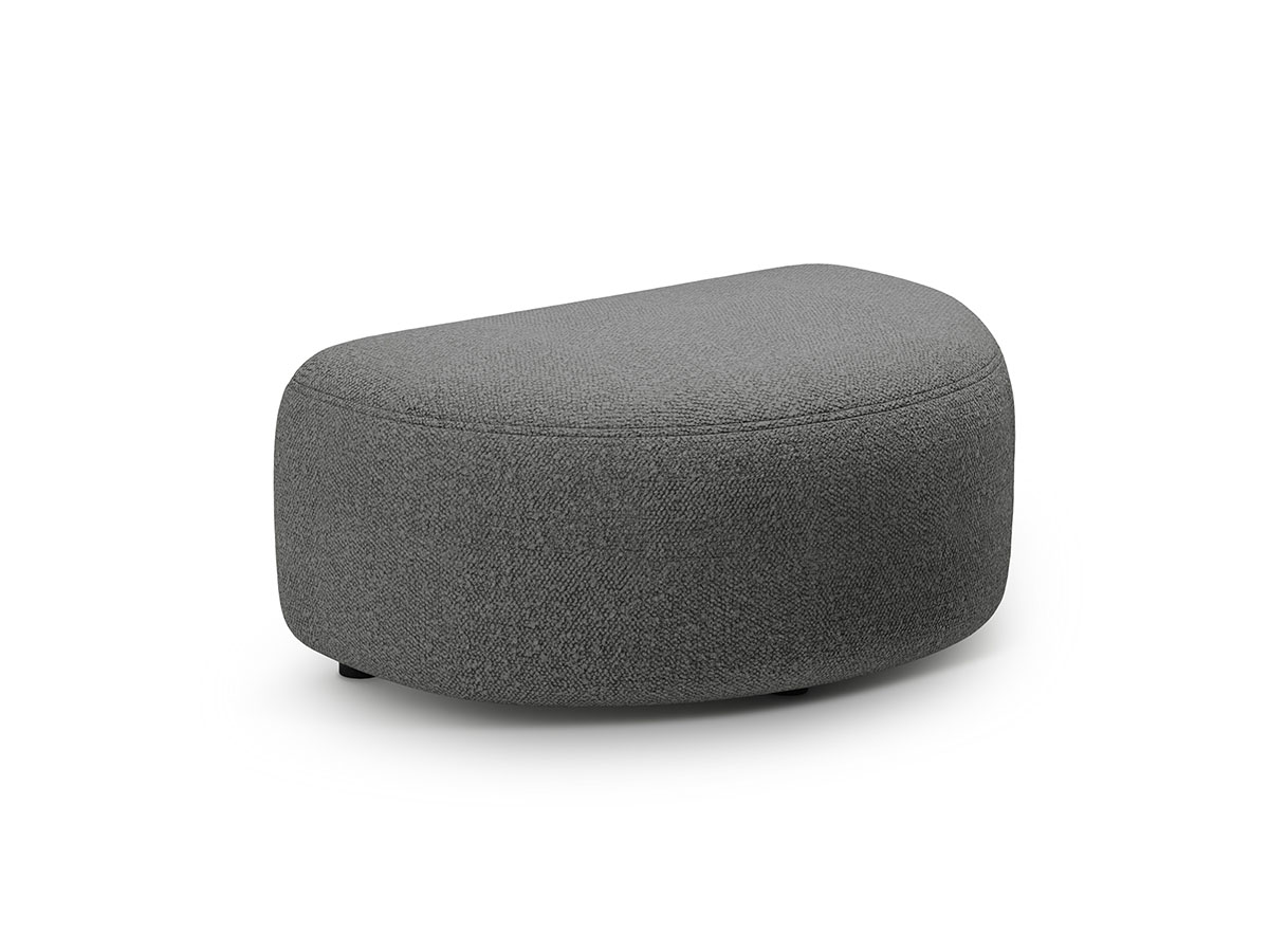 Micadoni Kate zaoblený ottoman - Tmavosivá, Bouclé