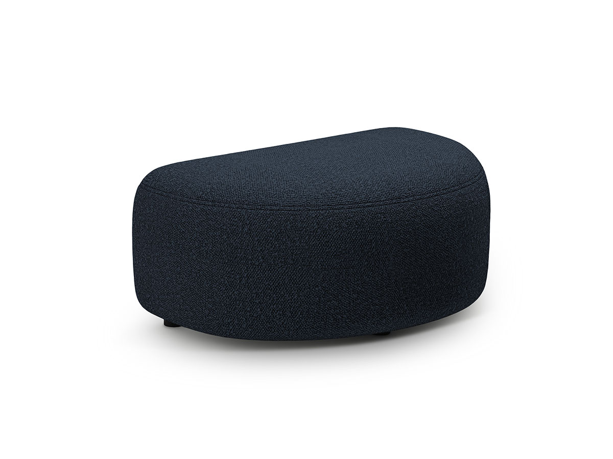 Micadoni Kate zaoblený ottoman - Tmavomodrá, Bouclé