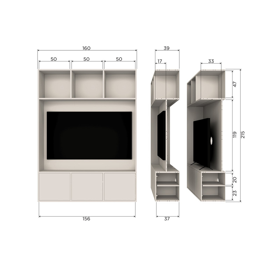 Woood Meggy skrinka k TV 3