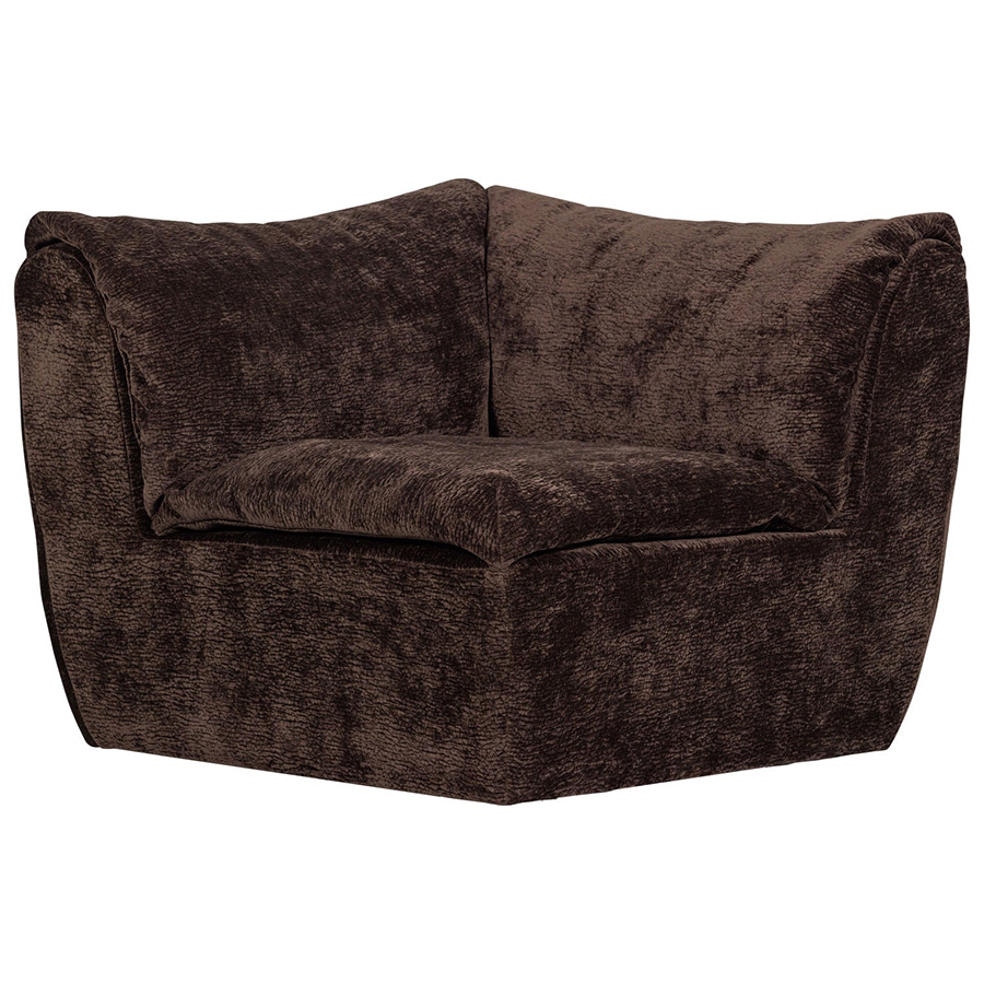 Woood Baggy modulárne sedacie elementy - Tmavohnedá, 3D ženilka, Roh