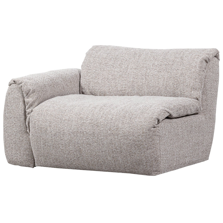 Woood Baggy modulárne sedacie elementy - Prírodná, Melanž, Ľavý roh