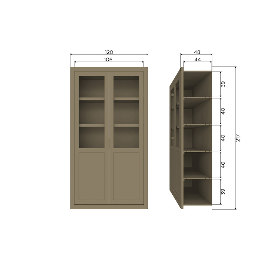 Woood Gunnar drevená skriňa s vitrínou 2