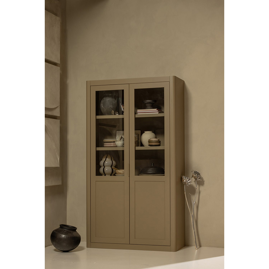 Woood Gunnar drevená skriňa s vitrínou 4