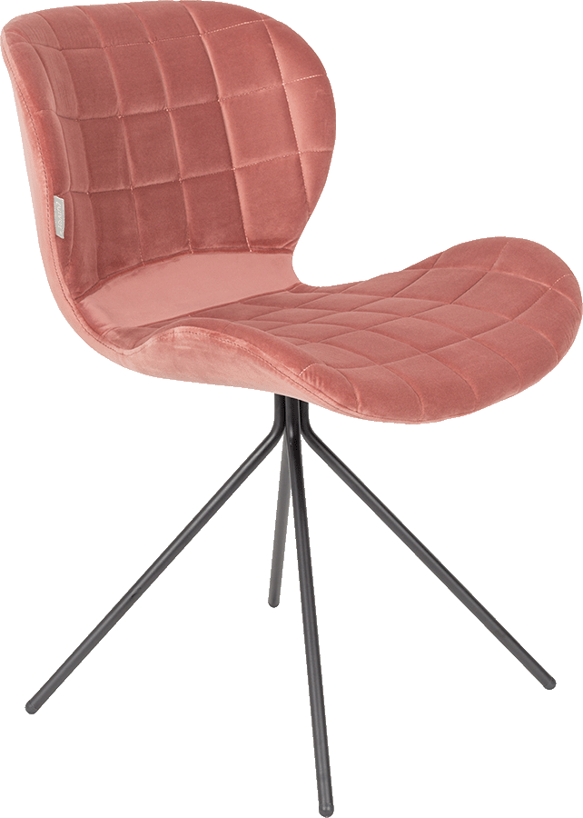 Zuiver Omg Velvet dizajnová stolička - Staroružová