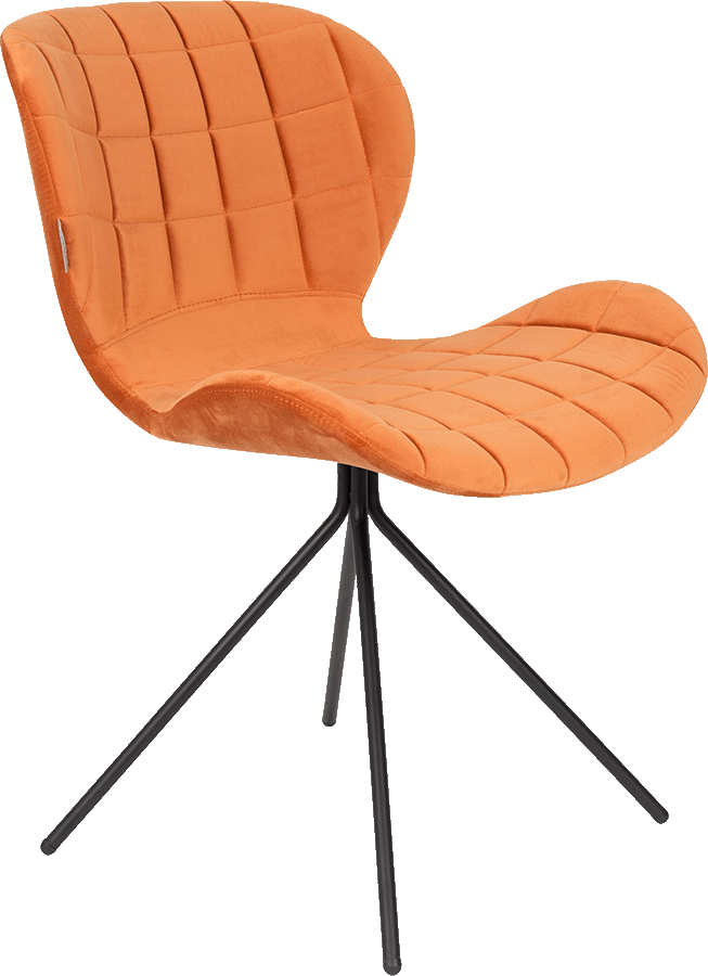 Zuiver Omg Velvet dizajnová stolička - Oranžová