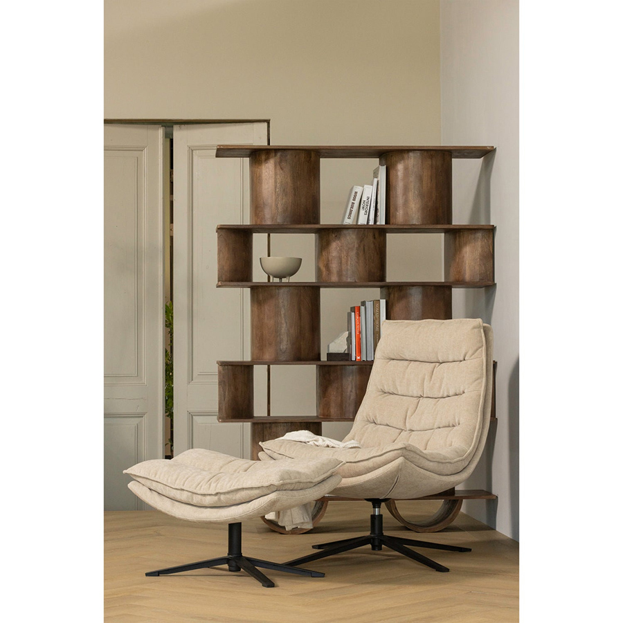 Woood Kube čalúnené kreslo s podnožkou 4