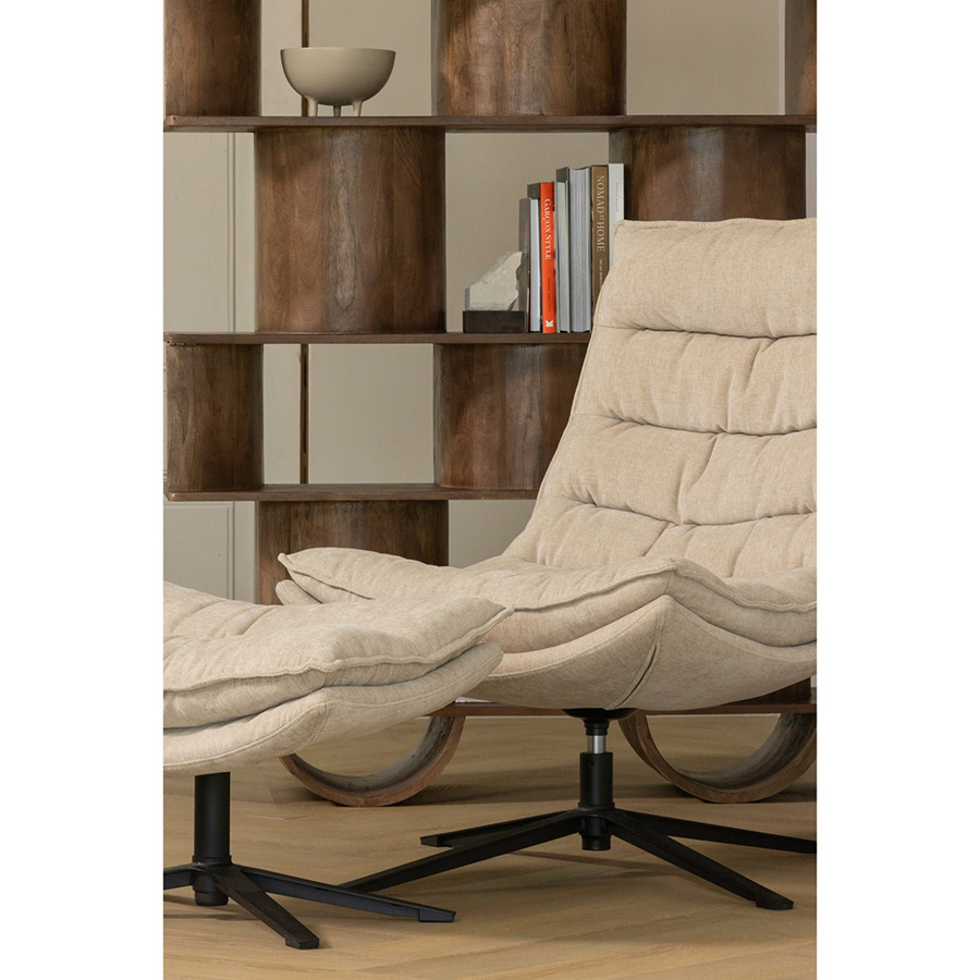 Woood Kube čalúnené kreslo s podnožkou 5