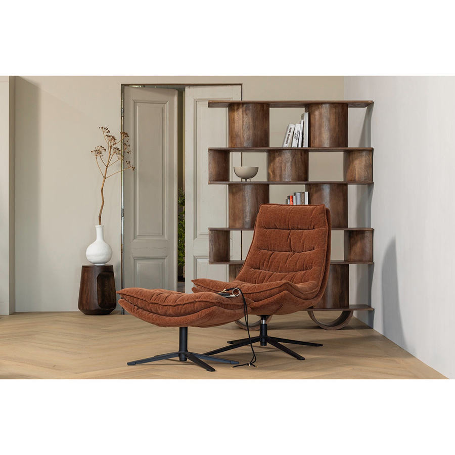 Woood Kube čalúnené kreslo s podnožkou 9