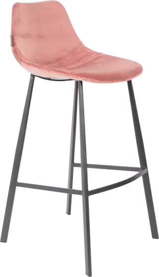 Dutchbone Franky Velvet barová a pultová stolička - Staroružová, Barová