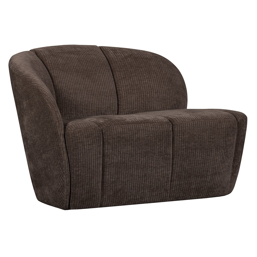 Woood Mojo dvojmiestna čalúnená pohovka - Tmavohnedá, Ľavá