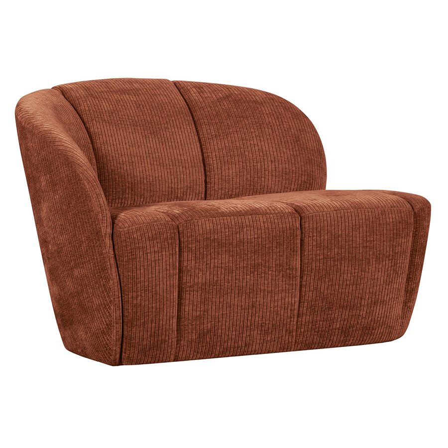 Woood Mojo dvojmiestna čalúnená pohovka - Hnedočervená, Ľavá