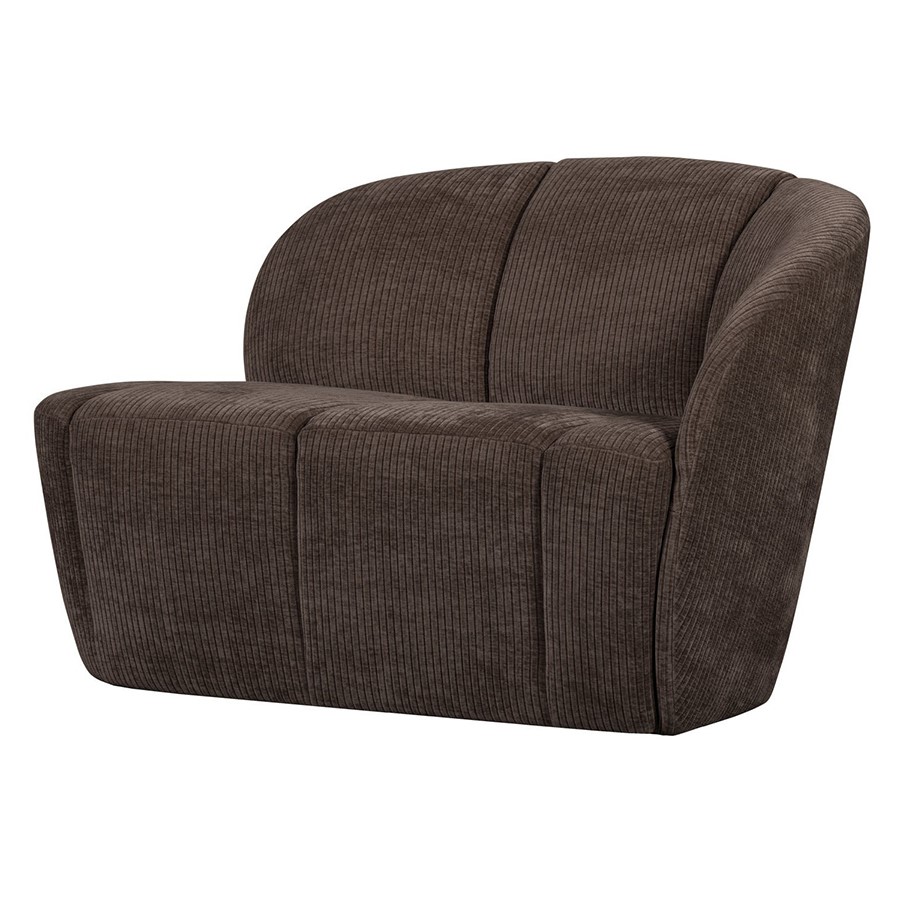 Woood Mojo dvojmiestna čalúnená pohovka - Tmavohnedá, Pravá