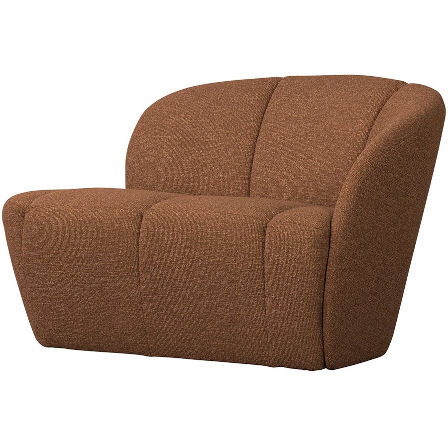 Woood Mojo dvojmiestna čalúnená pohovka - Hnedočervená, Bouclé, Pravá