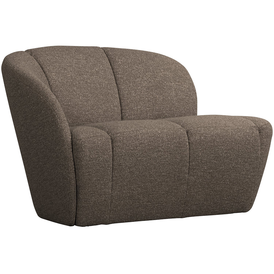 Woood Mojo dvojmiestna čalúnená pohovka - Tmavohnedá, Bouclé, Ľavá