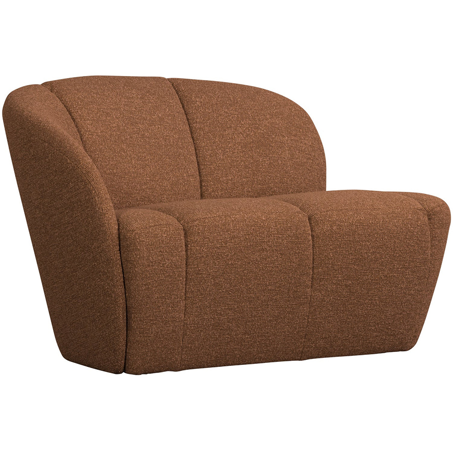 Woood Mojo dvojmiestna čalúnená pohovka - Hnedočervená, Bouclé, Ľavá