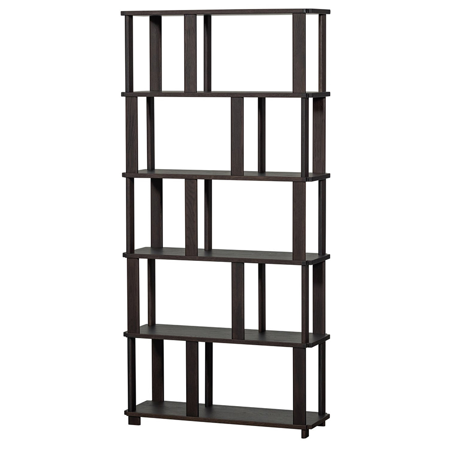 Woood Riss drevená knižnica - Hnedá