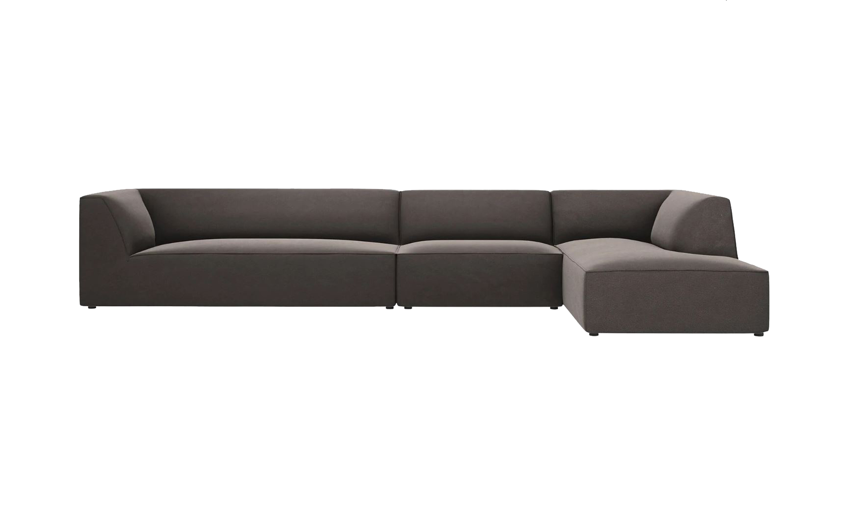 Micadoni Ruby veľká zamatová sedačka - Tmavosivá, pravá