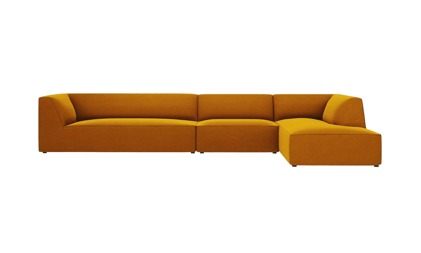 Micadoni Ruby veľká zamatová sedačka - Žltá, pravá