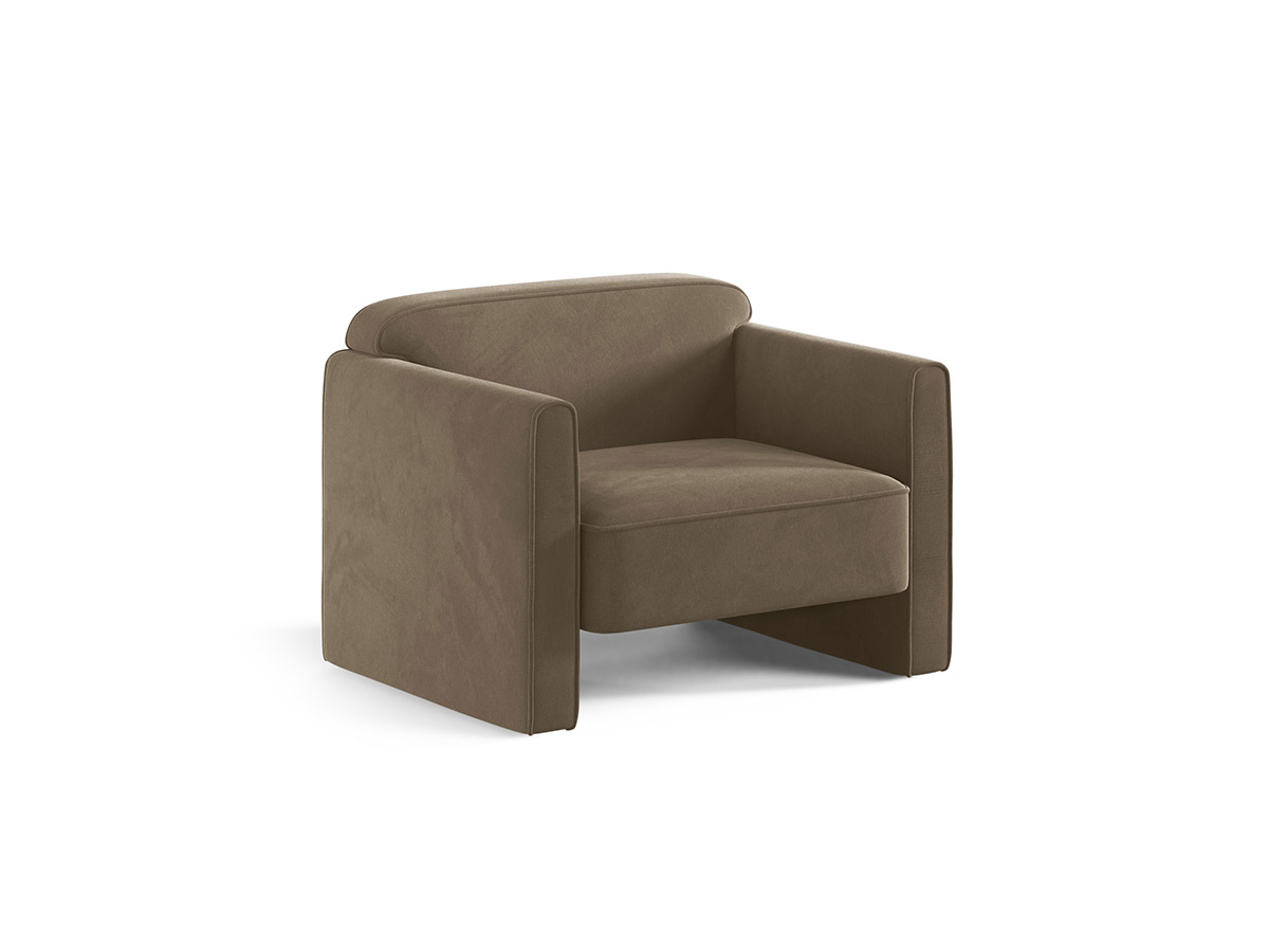 Micadoni Abby čalúnené kreslo - Sivohnedá, Zamat