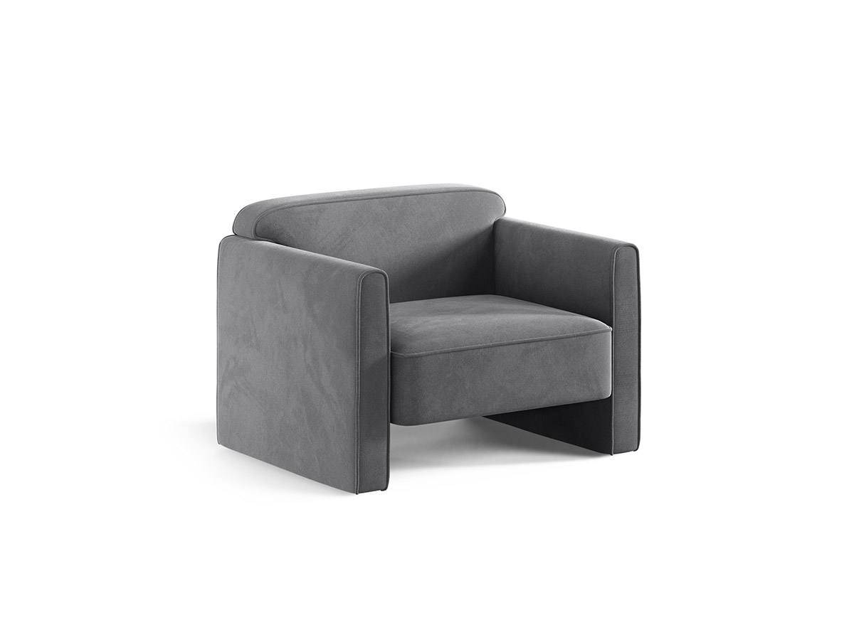 Micadoni Abby čalúnené zamatové kreslo - Sivá