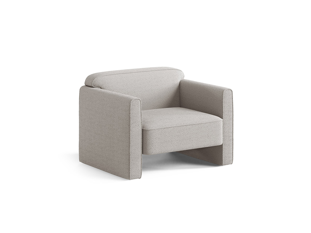 Micadoni Abby čalúnené bouclé kreslo - Svetlosivá