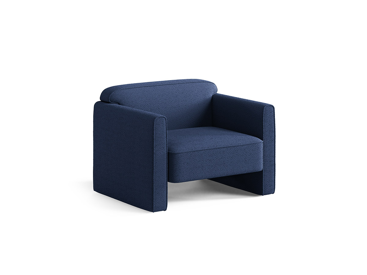 Micadoni Abby čalúnené bouclé kreslo - Modrá