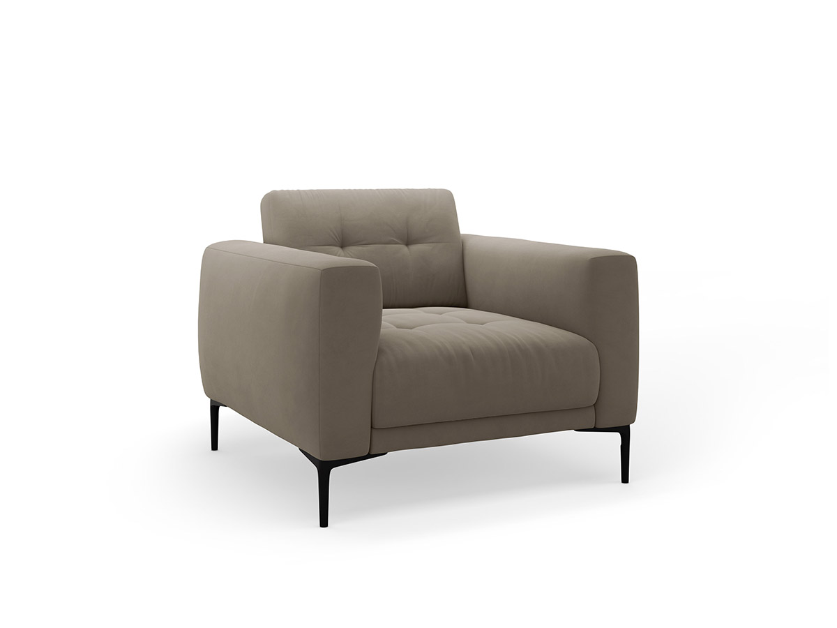 Micadoni Bemy zamatové kreslo - Sivohnedá