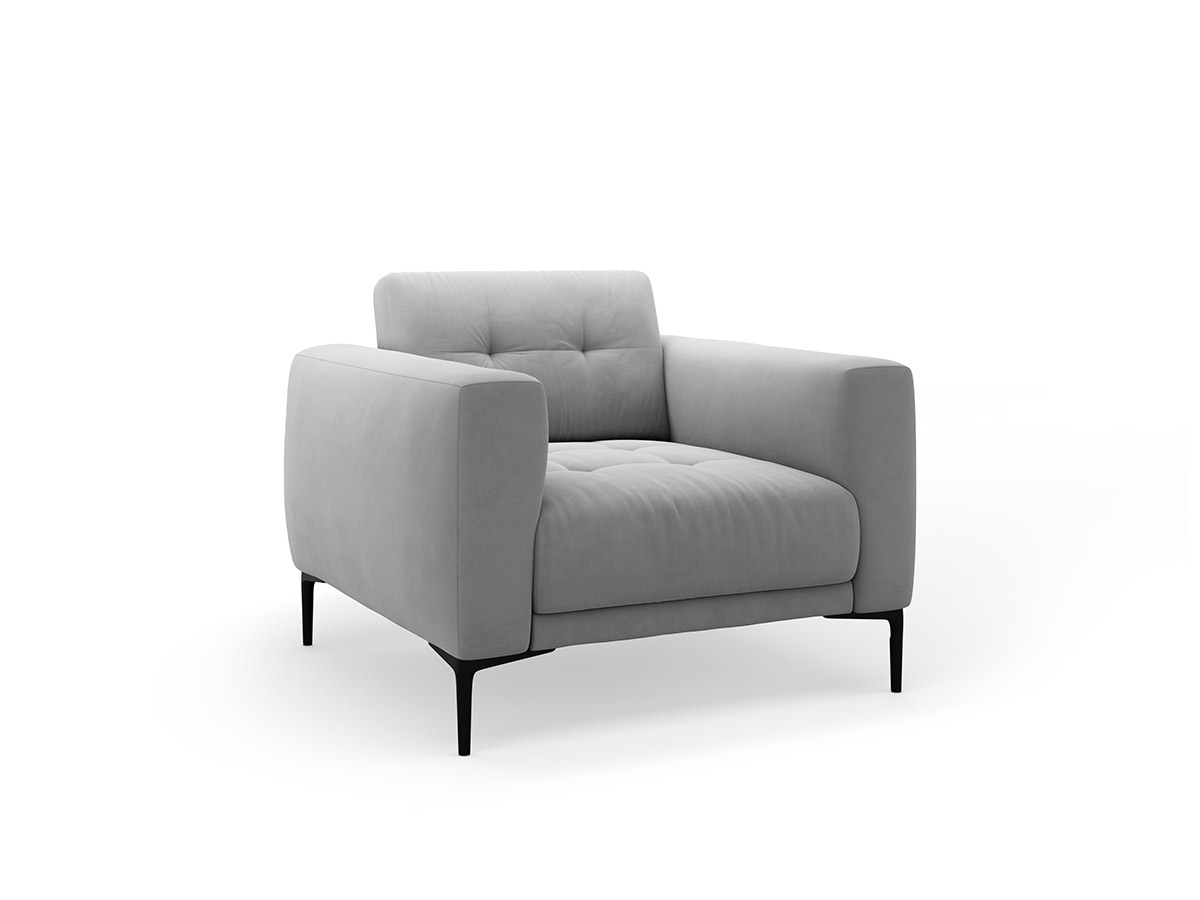 Micadoni Bemy zamatové kreslo - Sivá