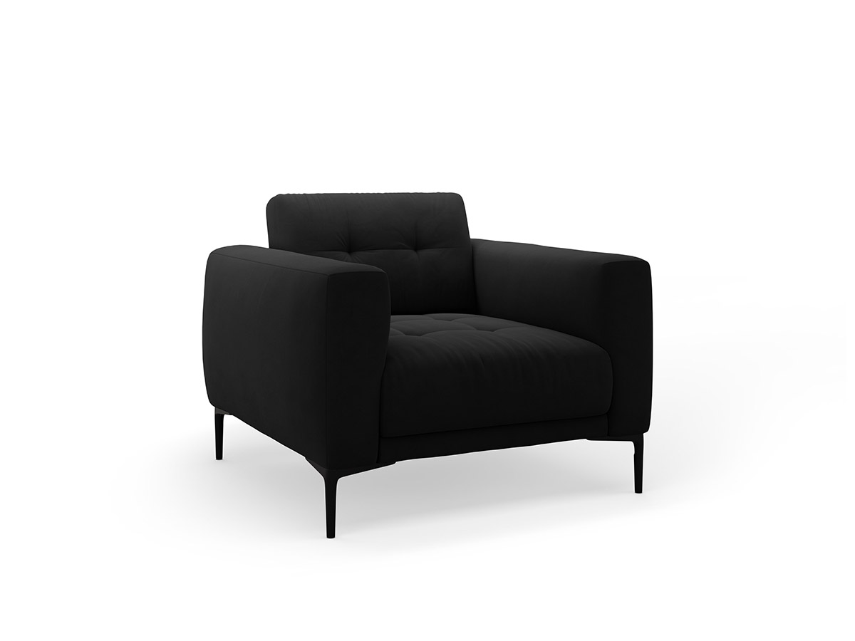Micadoni Bemy zamatové kreslo - Čierna
