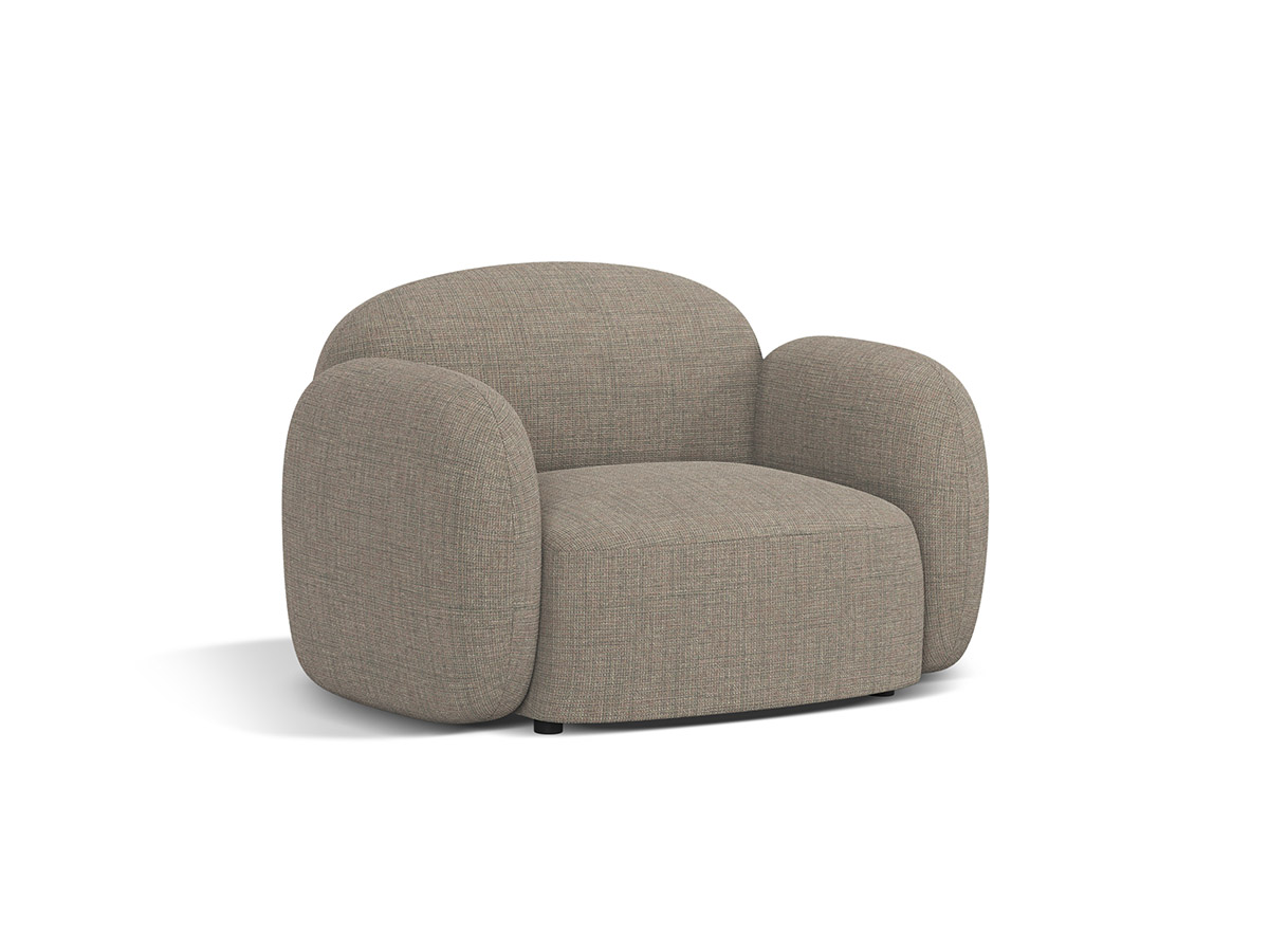 Micadoni Blaire čalúnené kreslo štruktúrovanou tkaninou - Sivohnedá