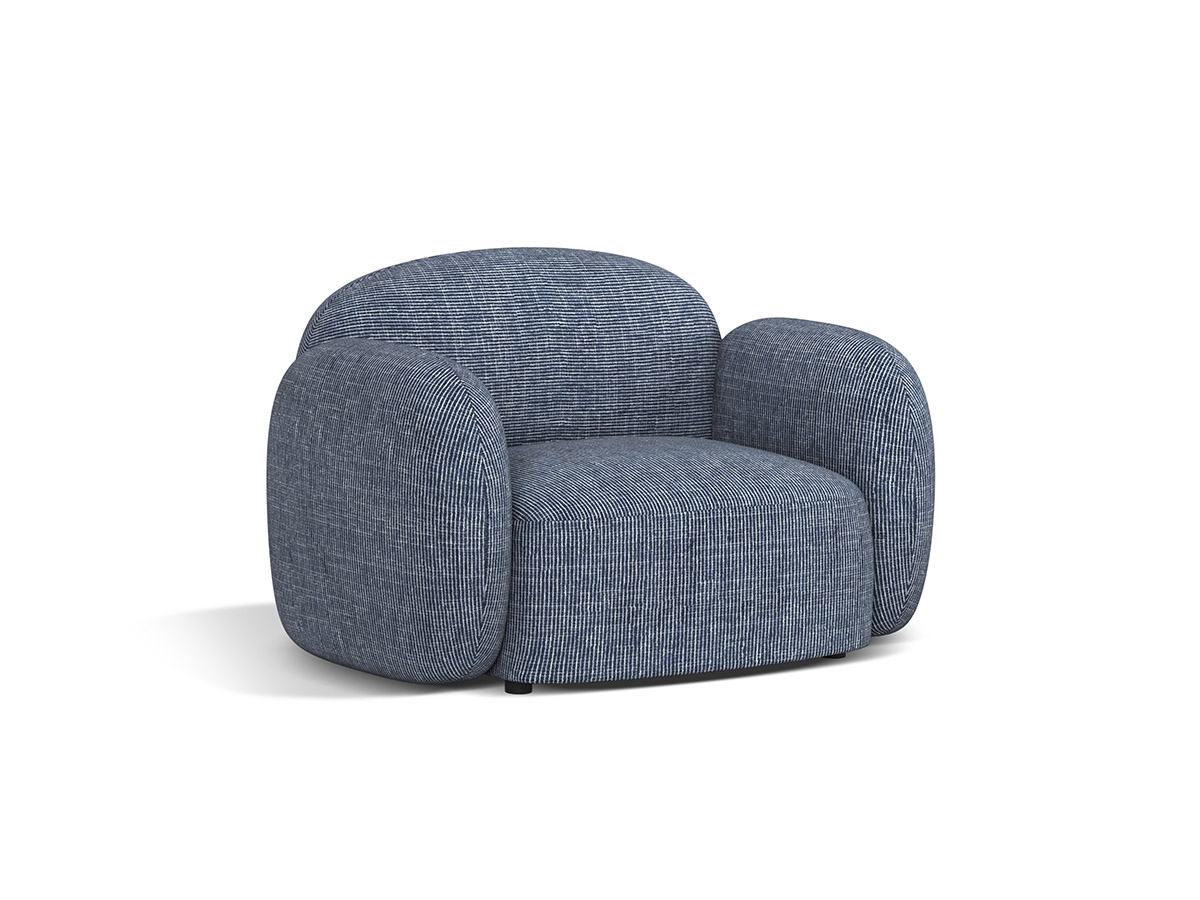 Micadoni Blaire čalúnené kreslo štruktúrovanou tkaninou - Modrá