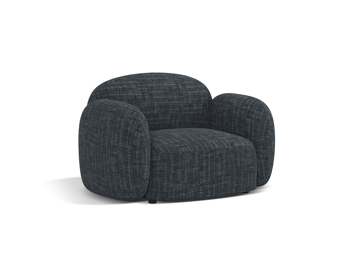 Micadoni Blaire čalúnené kreslo štruktúrovanou tkaninou - Tmavomodrá