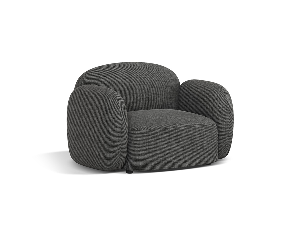 Micadoni Blaire čalúnené kreslo štruktúrovanou tkaninou - Sivá