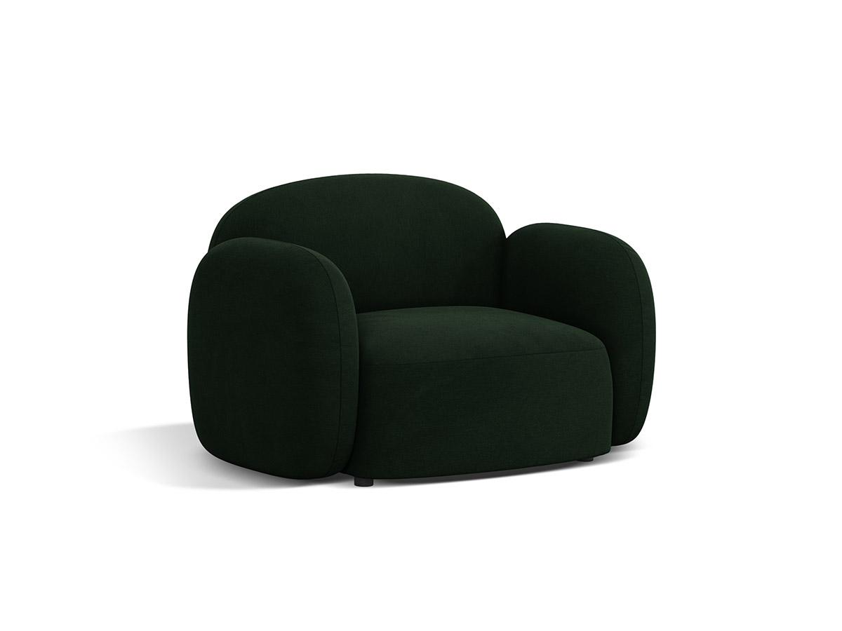 Micadoni Blaire zamatové kreslo - Tmavozelená