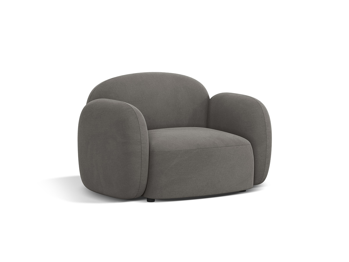 Micadoni Blaire zamatové kreslo - Sivá