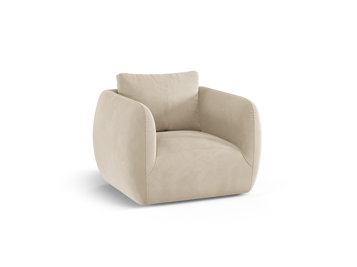 Micadoni Iga otočné zamatové kreslo - Krémová