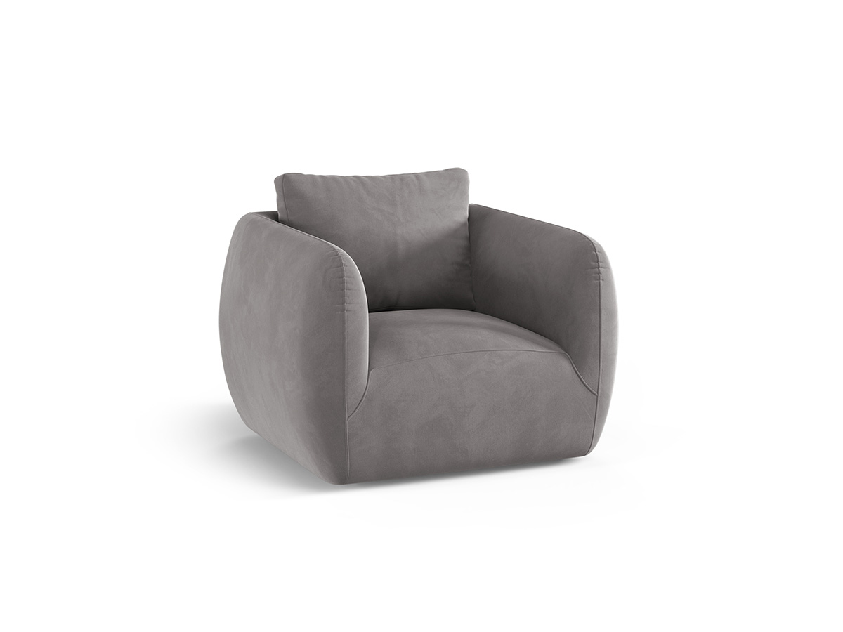 Micadoni Iga otočné zamatové kreslo - Sivá