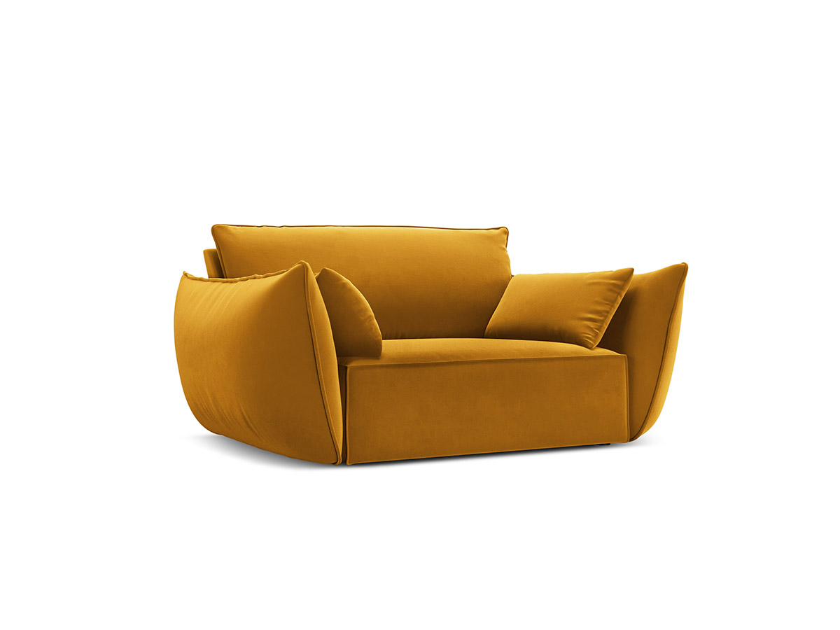 Micadoni Kaelle zamatové kreslo - Žltá