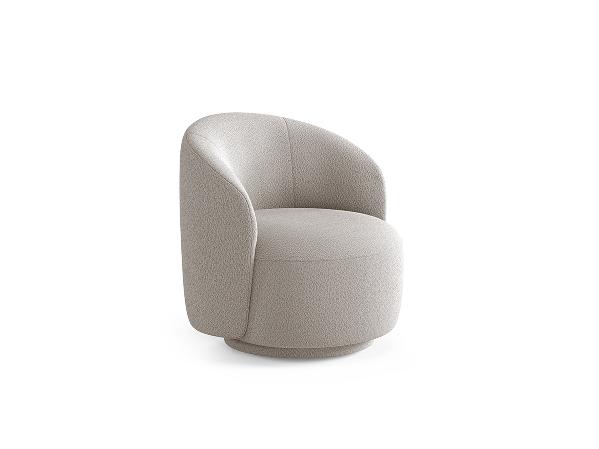 Micadoni Letizia otočné bouclé kreslo - Svetlosivá, 69 cm