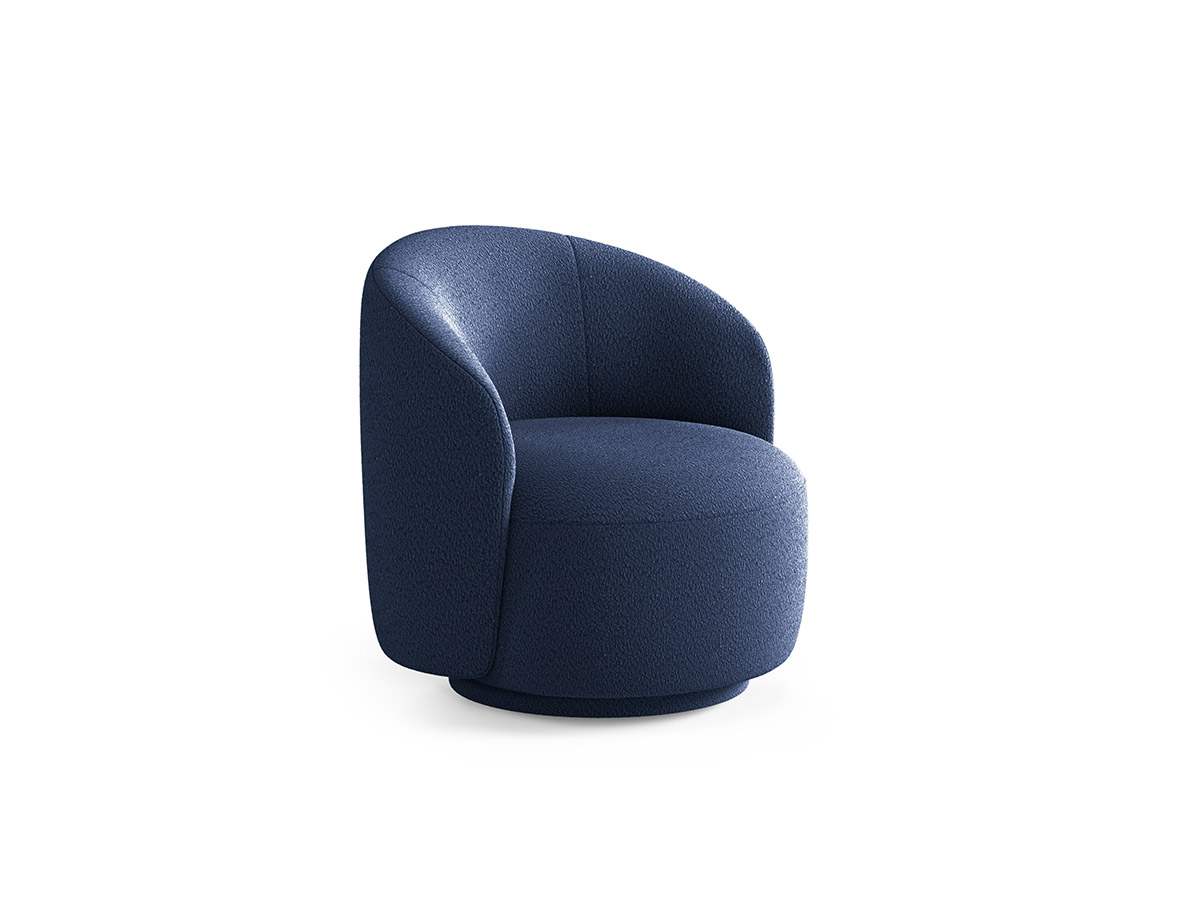 Micadoni Letizia otočné bouclé kreslo - Modrá, 69 cm