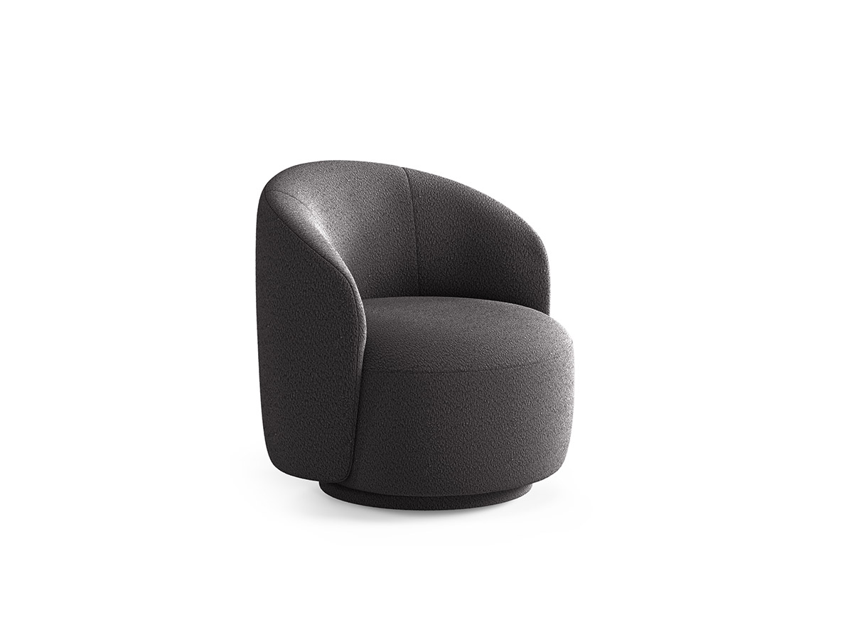 Micadoni Letizia otočné bouclé kreslo - Tmavosivá, 69 cm