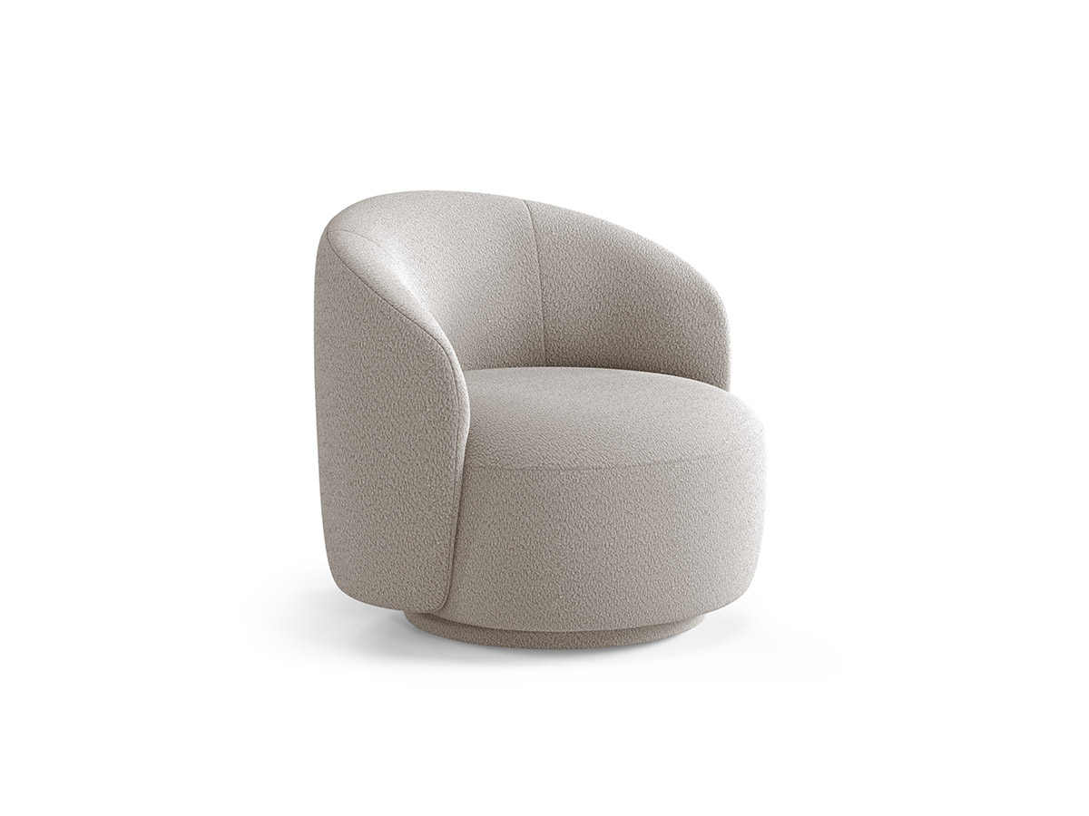 Micadoni Letizia otočné bouclé kreslo - Svetlosivá, 86