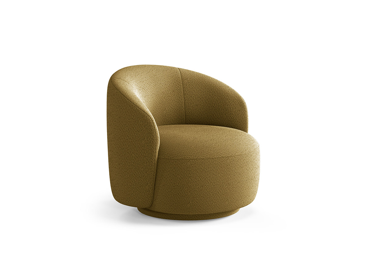 Micadoni Letizia otočné bouclé kreslo - Olivová, 86 cm