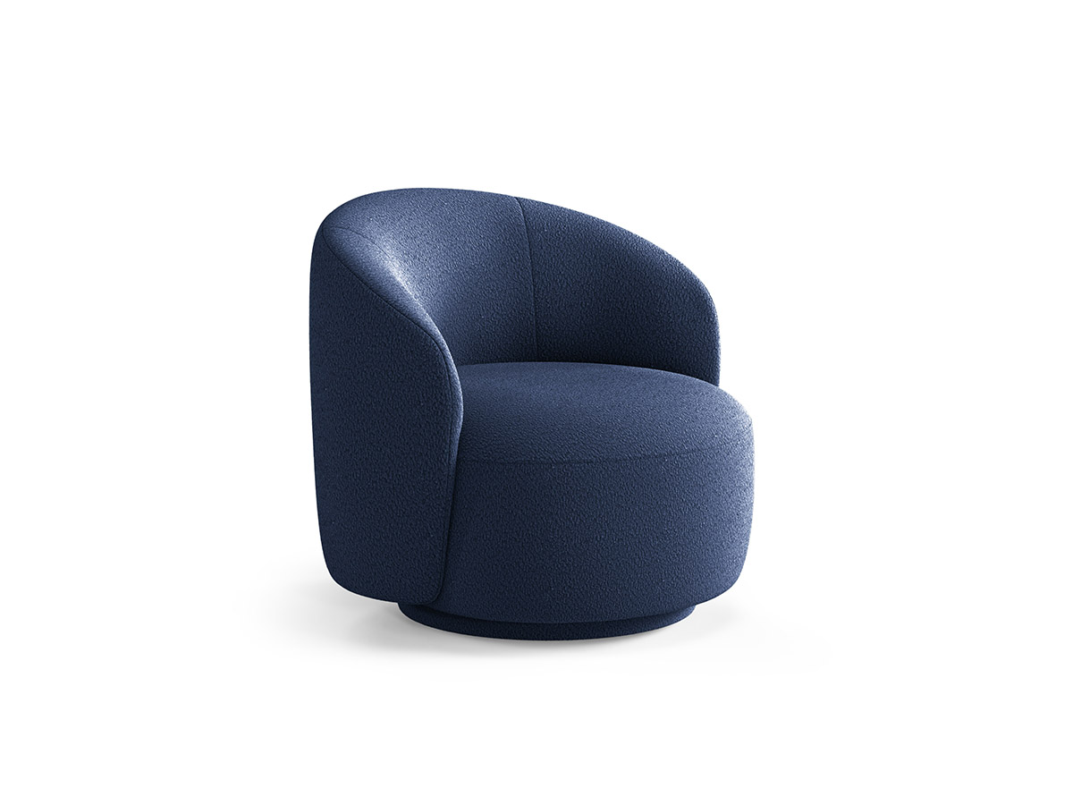 Micadoni Letizia otočné bouclé kreslo - Modrá, 86 cm