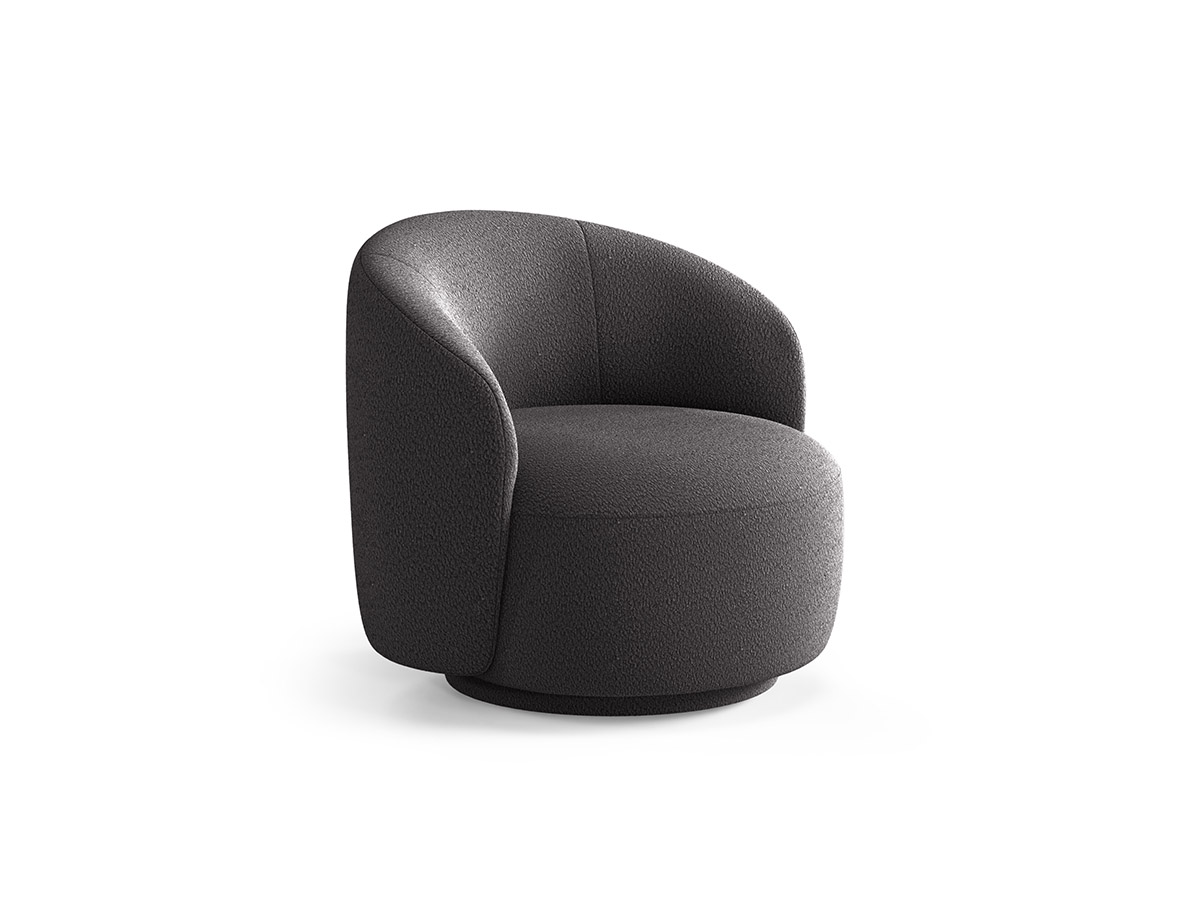 Micadoni Letizia otočné bouclé kreslo - Tmavosivá, 86 cm